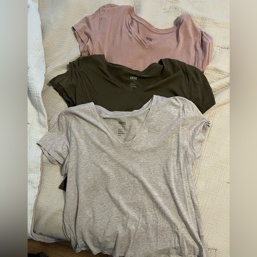 Girlfriend Collective v neck t shirts